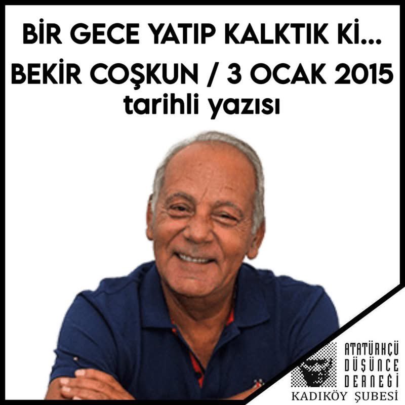 addkadikoy's tweet photo. BİR GECE YATIP KALKTIK Kİ...

Bir gece yatıp kalktık….
Türk Ordusu yok…
Darbe yapacaklardı ama silahları tarlada gömdükleri yeri de unuttular demek…. Darbe olacak mıydı, olmayacak mıydı derken, ordu artık yoktu…
*

Bir gece yatıp kalktık…
Yargı yok…
Yargıyı bölüşmüşler, yarısı hocaya, yarısı imama…
*

Bir gece yatıp kalktık…
Cumhuriyetçi aydınlar yok…
Hücrelerdeler…
*

Bir gece yatıp kalktık…
Medya yok…
Yarısını almışlar parayı bastırıp, kalan yarısının da gırtlağına bastırıp…
*

Bir gece yatıp kalktık…
Ben yokum…
Muhterem karıma “Ben yok muydum şu köşede yahu?” dedim…
“Yoksun, kovuldun” dedi…
Ağladı…
*

Bir gece yatıp kalktık…
Laiklik yok…
Devlet tekbirle açılıyor…
*

Bir gece yatıp kalktık…
“Türk” yok
*

Bir gece yatıp kalktık…
Bayrak yok…
*

Bir gece yatıp kalktık…
Yarısı gitmiş…
“Türkiye” de yok…
*

Bir gece yatıp kalktık, marşlar yok, andımız yok, bayramlar yok…
Bir gece yatıp kalktık, bu 4+4+4’tür dediler…
Çocuklar yok…
*

Bir gece yatıp kalktık…
Cumhuriyet yok…
*

Ve bir gece yatıp kalktık ki..
Biz yokuz…
*

Yatma o zaman…
Kaldır başını artık…
Bir böcek gibi ezilip, bir dal gibi kırılıp, bir sürü gibi güdülüp, bir toz gibi üfürülüp, bir ot gibi sökülüp, bir kuş gibi vurulacağına…
Yatma…
*****

Bekir Coşkun / 03.01.2015- SÖZCÜ 

@add_genelmerkez