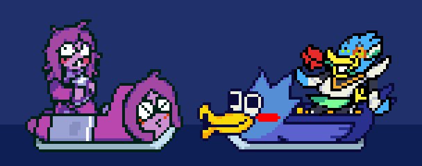 ScaredySeth's tweet photo. [#Sethtober Day 9 (late)]

Coaster date!

// (I hope the image isn't TOO blurry, pixel painter hates me) https://t.co/lJzLERlmhb