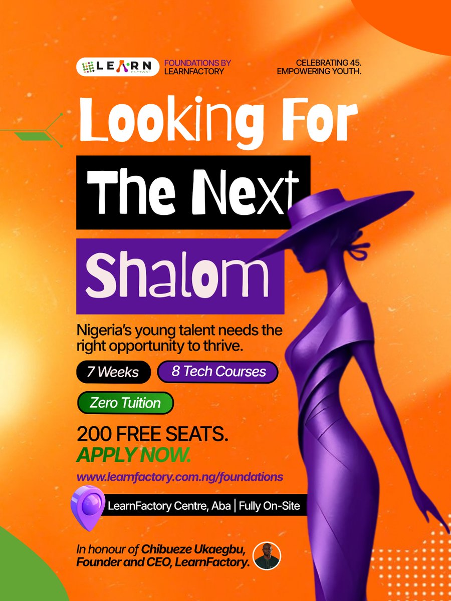 LearnFactoryNG's tweet photo. Last week, we shared Shalom's story.

In 2018, she walked into LearnFactory in Aba as the youngest in the room, with nothing but potential and a hunger to learn.

Eight years later, millions of people are playing the game she built: Lagos Life.

Every Shalom starts somewhere https://t.co/Jc0aBXsbVY