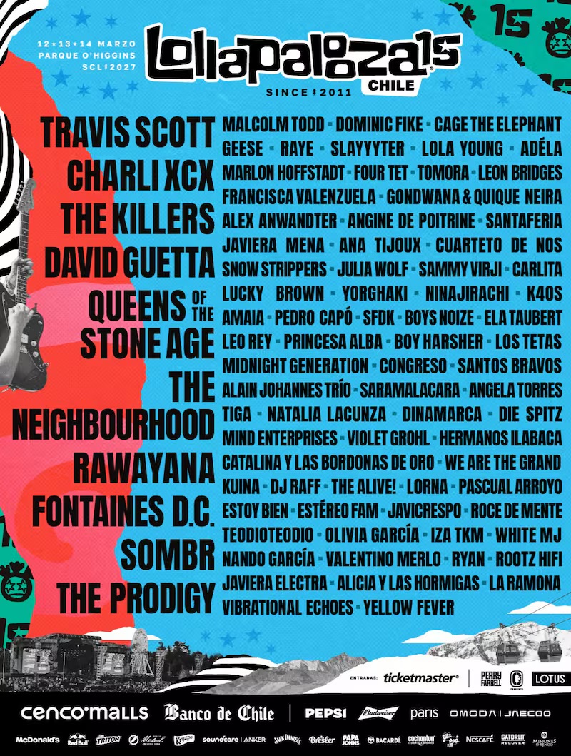 Hrnanes's tweet photo. En los últimos días vi muchas cuentas confundir estar en letras grandes en el lineup del Lolla con ser headliner, así que va una explicación gráfica (?) 
Los headliners en los Lolla LATAM, son 6, no 10. Estar en letras negritas, no los hace headliners, es sólo algo de la gráfica. https://t.co/80YDgn2JWM