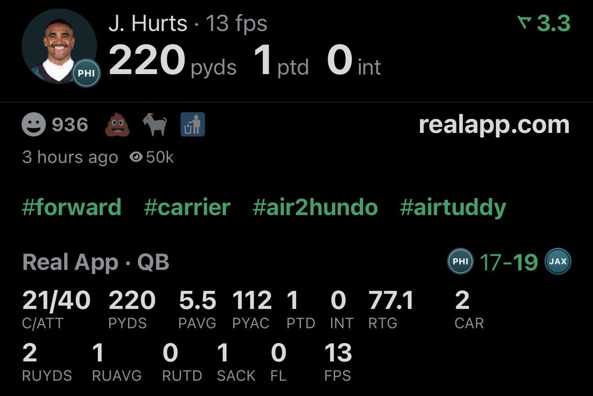 PHI_Dose's tweet photo. No Saquon 
No Tank
No Smitty
No Landon
No Kendal
No Lane
UDFA LG and Center 

Did whatever we could. Next up, Carolina. https://t.co/BpdYzqJ5Pw
