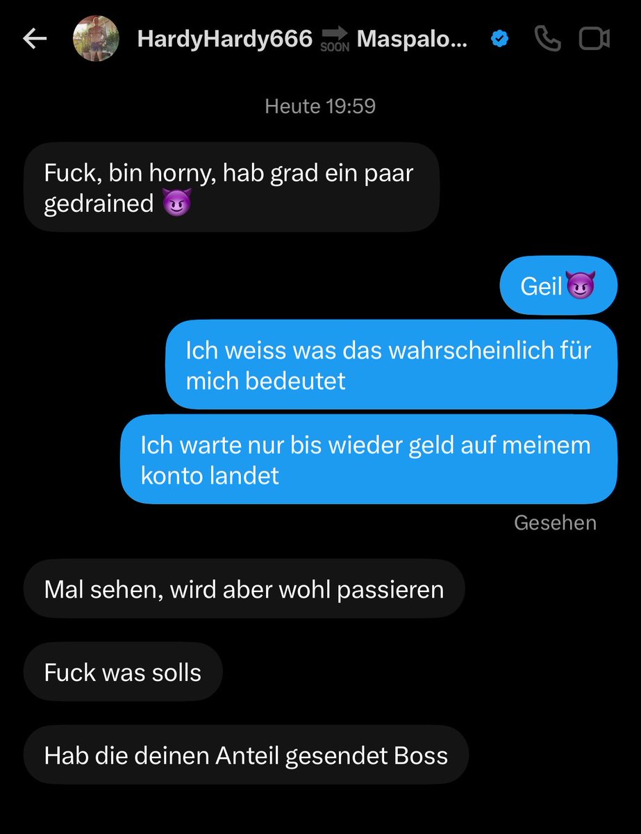 cashmasterhaso's tweet photo. Ich mache nicht nur Geld wenn ein loser bock hat an mich zu senden, sondern auch dann wenn ein loser bock hat an @HardyHardy666 abzudrücken https://t.co/XJ6s05Vp8s