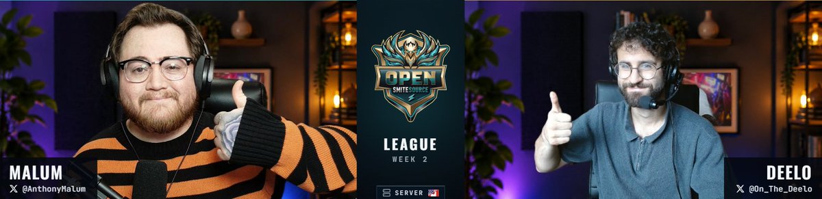 On_the_Deelo's tweet photo. Ooo this is new👀 @SmiteSource action with a nostalgia pairing, me n @AnthonyMalum alongside @tesdai_ as our eyes in the sky📹

Tune on in! We're live now🕳️ https://t.co/EwRsfhoAl0