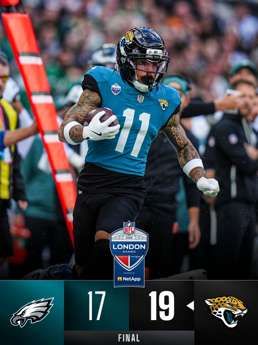 NFL's tweet photo. FINAL: Jags pull off the miracle victory in London! https://t.co/MwySTge7ez