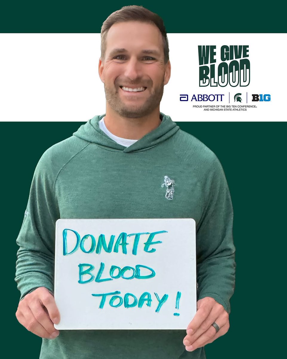 BarnesNata60971's tweet photo. This year, I’ve teamed up with  and the  for the We Give Blood Drive. I’m asking all fans, students, and alumni to donate blood today and join the fight against the biggest blood shortage in a generation. It’s vital that we all show up and help out, ... https://t.co/pUrkmgeDCs