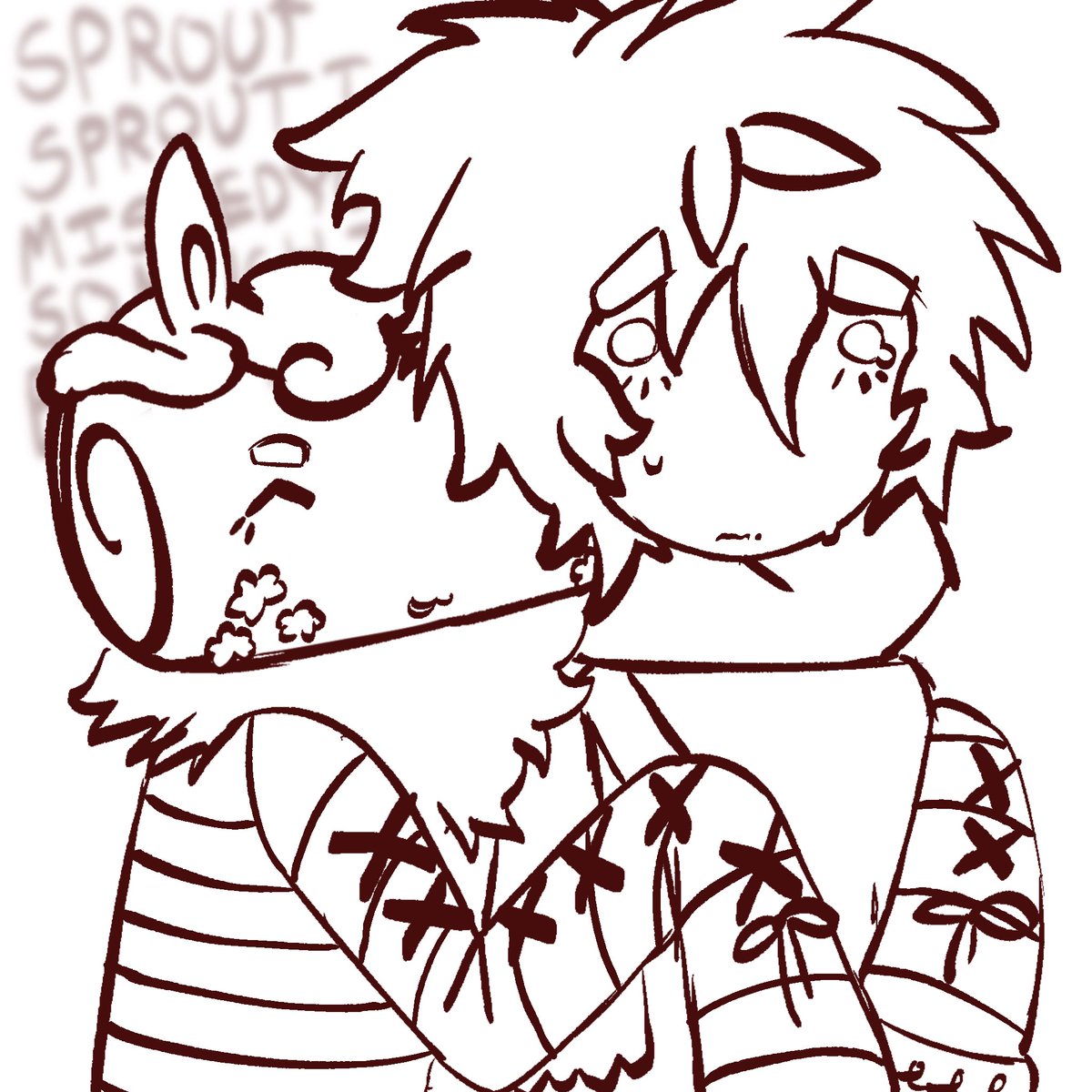 tastytar's tweet photo. #deadtoons #dandysworld I headcanon that sprout REALLY hates being touched and cosmo is someone who loves physical contact and often forgets and accidentally freaks him out https://t.co/kgZSSUBGb2