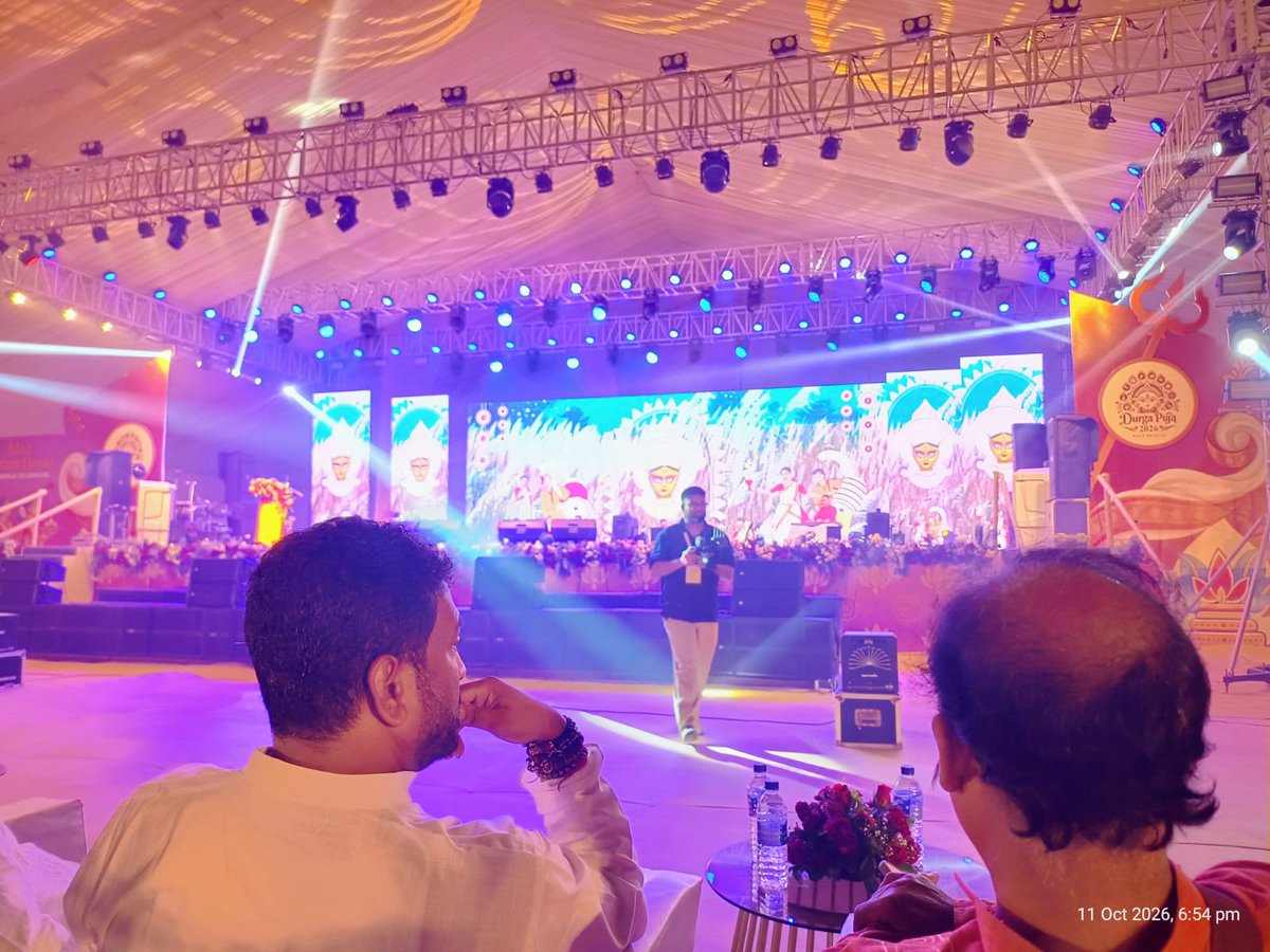 ShankarGhoshBJP's tweet photo. It was a pleasure to attend ‘Maa Comes Home – Siliguri Celebrates’ today at Kawakhali Ground, Matigara, Siliguri.

The entire venue came alive with mesmerising cultural performances, vibrant lighting, and the joyous spirit of the festive season. The event beautifully celebrated Bengal’s rich heritage, cultural traditions, and the deep emotions associated with Sharodiya Durga Puja.

May Maa Durga’s divine blessings fill everyone’s lives with happiness, peace, prosperity, and well-being.

Jai Maa Durga! 🙏