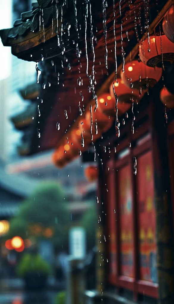 Moses73656825's tweet photo. [ビルの軒先で傘を捲り、雨粒が窓辺を伝う様子。] https://t.co/ZcCeyfmSoi