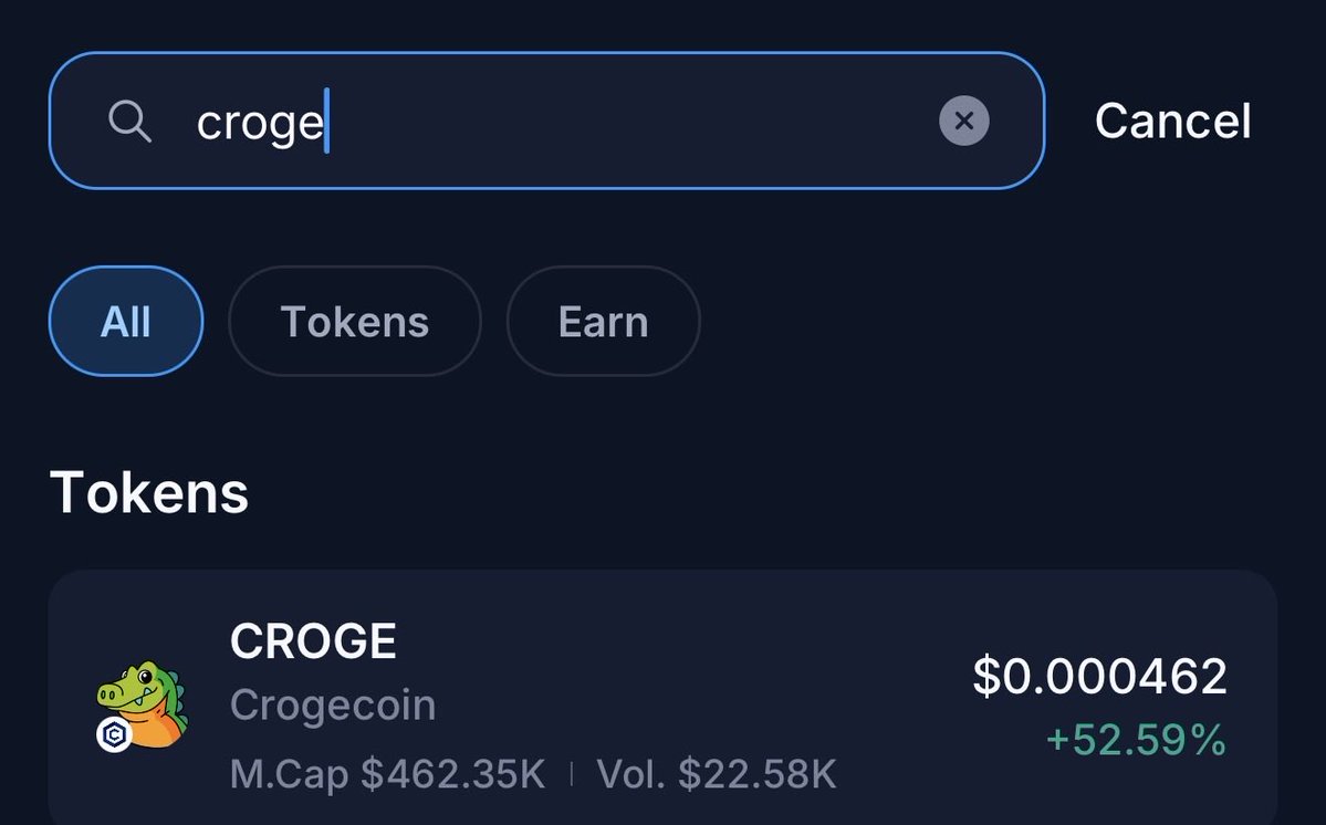 CrogeCoin's tweet photo. A lot of people asked where to buy $CROGE, it’s so simple, type “croge” in ULT wallet and welcome to the family 🐊 https://t.co/c9xMmXyJg6