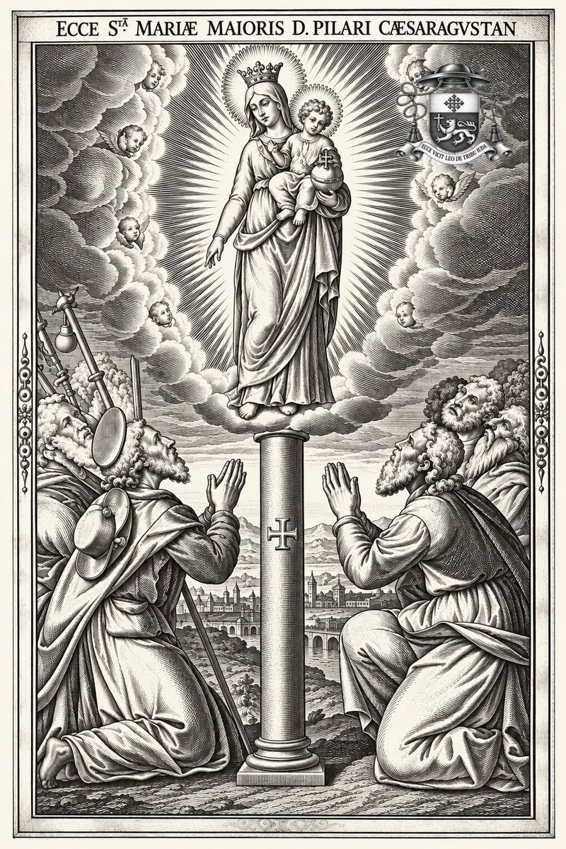 Fernand3705321's tweet photo. 12 de octubre.
NUESTRA SEÑORA DEL PILAR

«Si Francia tiene Lourdes 
y tiene el Loreto Italia,
España tiene el Pilar,
que es la promesa más alta.

No la derriban los vientos 
ni la sepultan las aguas, mientras que exista esta piedra
España será cristiana». https://t.co/lLxP0YAZTm