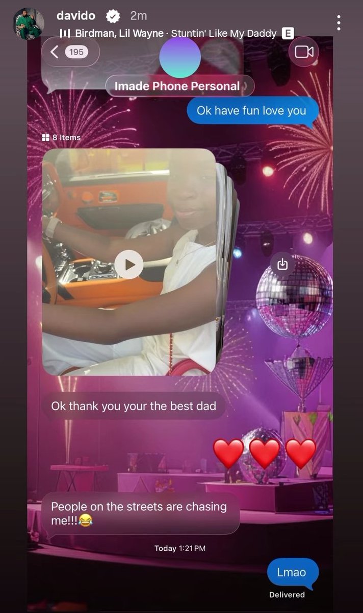sUccessful1o2's tweet photo. Nah Imade dey in charge of he Papa Rolls Royce today 😂 VIA DAVIDO IG STORY ❤️ https://t.co/CGLGkFlJAN