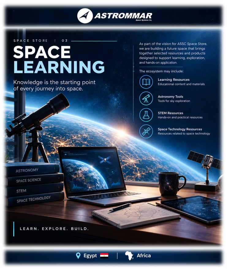 ASSCspaceStore's tweet photo. 🛒🎓 SPACE STORE | 03 — SPACE LEARNING

Learn. Explore. Build.

🔗 More details:
https://t.co/zmKsJ95O2J

#ASSC #SpaceStore #SpaceLearning #STEM #Astronomy #SpaceTechnology

🚀 🛰️ ✨ 🔭 https://t.co/7EmGAyV7lO