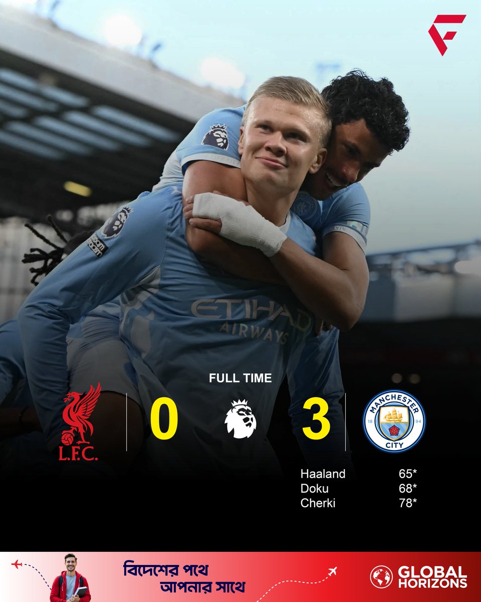 fanticsports1's tweet photo. Manchester City silence Anfield with a dominant display against Liverpool, soaring to the top of the Premier League table! 😳🔥

#ManchesterCity l #Liverpool l #PremierLeague l #FanticSports https://t.co/2pZitIny5e