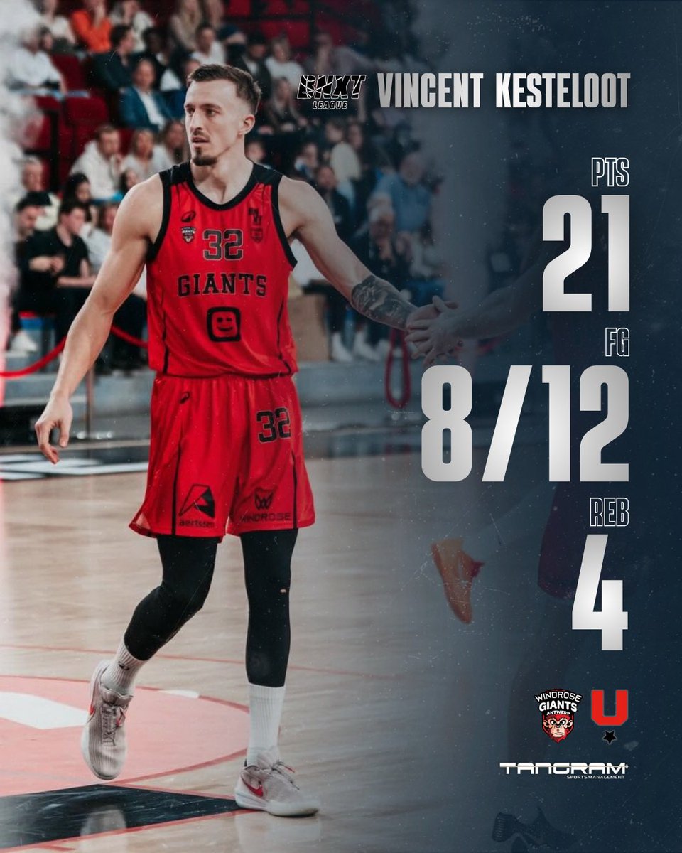 TangramSports's tweet photo. 𝗩𝗜𝗡𝗖𝗘𝗡𝗧 𝗞𝗘𝗦𝗧𝗘𝗟𝗢𝗢𝗧 was crucial scoring a game-high 21 points in @antwerpgiants 2OT win over Kortrijk Spurs in @BnxtLeague 

🔘 21 points
🔘 8/12 FGs
🔘 4 rebounds 
🔘 1 block

#TangramSports
#FollowYourDreamsWithUs https://t.co/kv0UzI4zYX