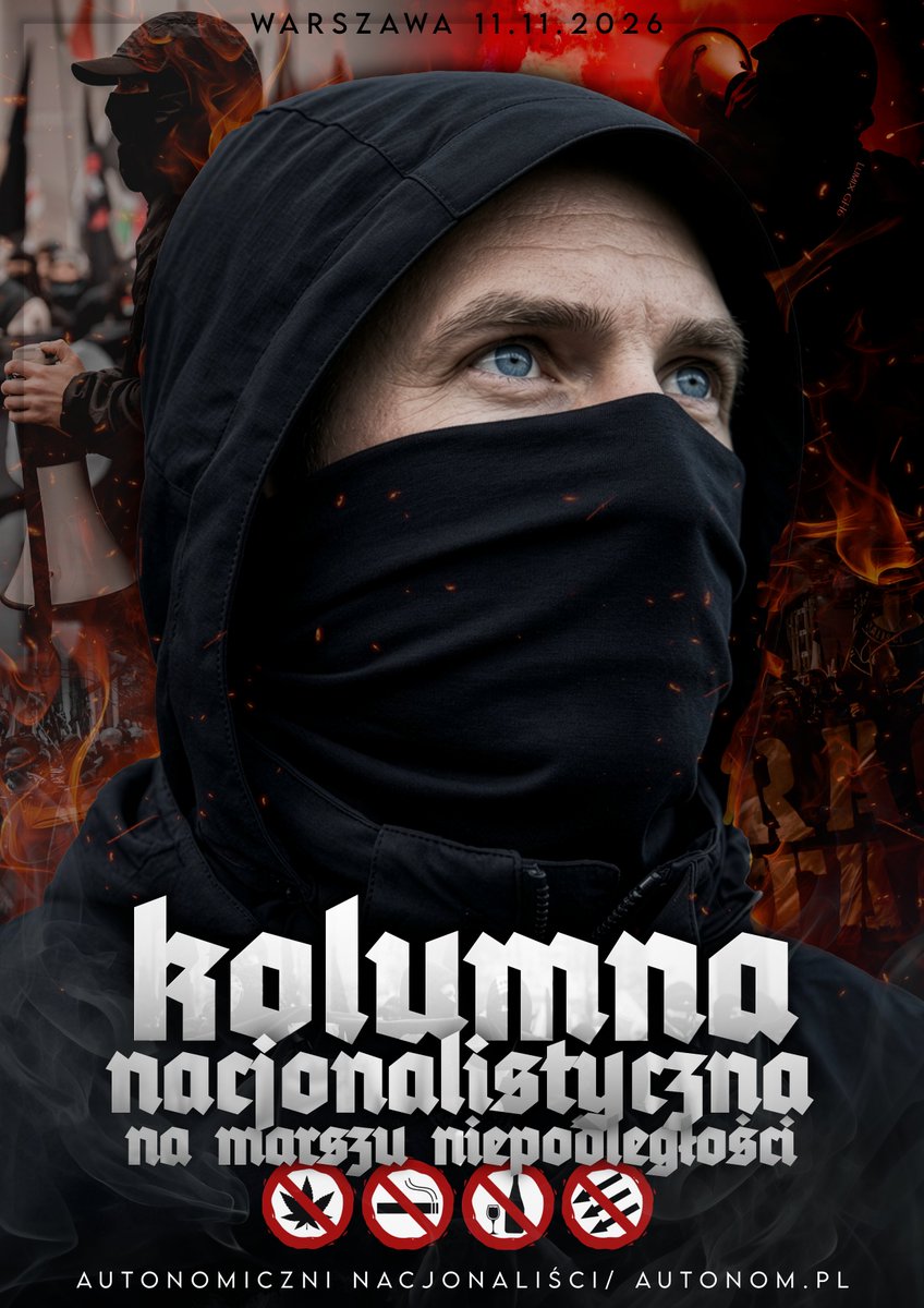 Autonom_PL's tweet photo. Równy miesiąc. Tyle dzieli nas od największej narodowej manifestacji w Europie- Marszu Niepodległości. Tradycyjnie nie zabraknie na nim również radykalnych nacjonalistów, którzy wspólnie przejdą ulicami stolicy w Kolumnie Nacjonalistycznej. Po raz kolejny wyjdziemy na ulice Warszawy, aby zamanifestować naszą bezkompromisową postawę w świecie zdominowanym przez liberalny dyktat, kapitał i kulturową rozkład.

Żyjemy w czasach, w których liberalizm atomizuje społeczeństwo, czyniąc z ludzi bezwolnych konsumentów, pozbawionych korzeni i ducha oporu. Wyzyskiwanie świata pracy, destrukcja tradycyjnych więzi i narzucanie dyktatu globalnych korporacji to codzienność z jaką przyszło nam się mierzyć i na jaką nie ma naszej zgody. Odrzucamy kompromisy z systemem, który niszczy nasz Naród i podporządkowuje go interesom obcych mocarstw oraz finansowych elit.

Obecność Kolumny Nacjonalistycznej na Marszu Niepodległości to jasny sygnał: radykalny, bezkompromisowy nacjonalizm żyje i pozostaje jedyną autentyczną alternatywą zarówno dla demoliberalnej ideologii, jak i dla ugodowej, bezideowej prawicy.

11 listopada widzimy się w Warszawie i ramię w ramię stajemy w Nacjonalistycznej Kolumnie- przestrzeni dla każdego, kto odrzuca konformizm, ugodowość i polityczny teatr. Przestrzeni dla aktywistów, autentycznych patriotów i radykalnej młodzieży. Do zobaczenia w stolicy!