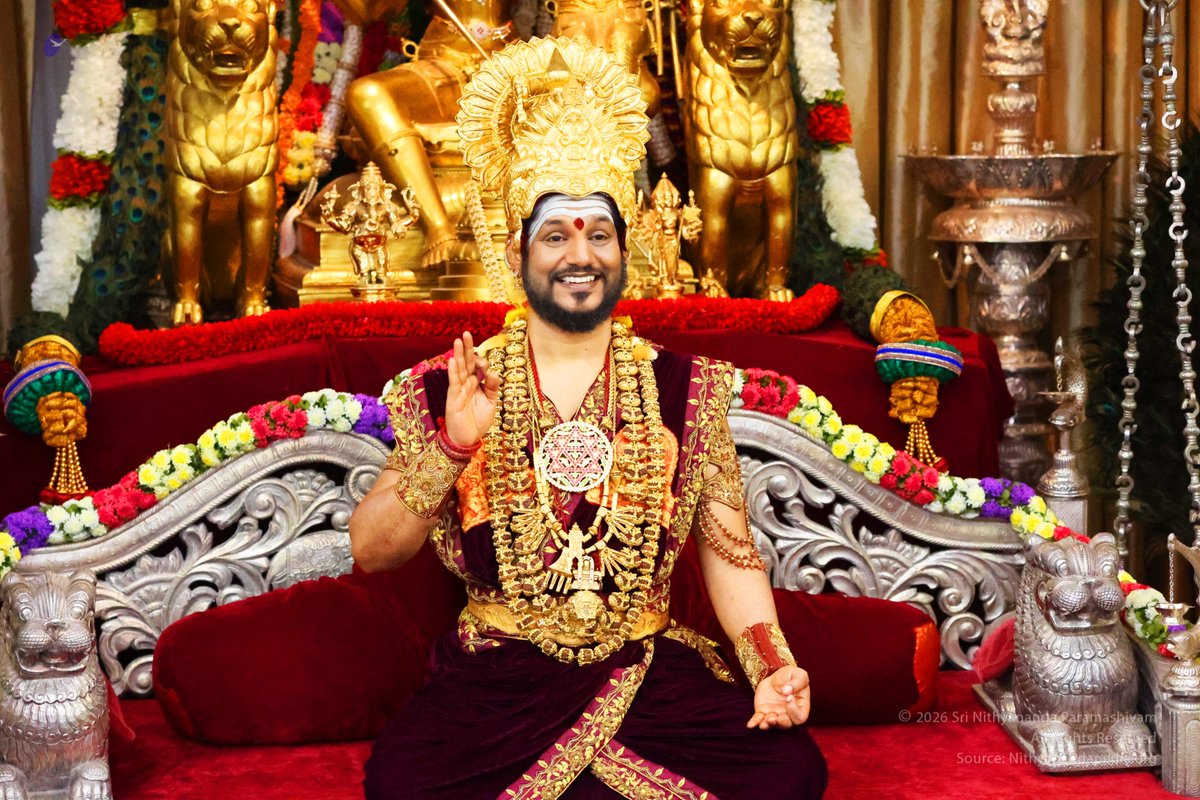 SriNithyananda's tweet photo. THE FOUR FUNDAMENTAL TRUTHS 🔱

“Jeeva, Ishwara, Jagat, Mukti — understand these four. Dharma, Artha, Kama, Moksha — experience these four.”
— THE SUPREME PONTIFF OF HINDUISM (SPH), BHAGAVAN SRI NITHYANANDA PARAMASHIVAM

In this Navaratri Satsang, THE SPH expounds the wisdom of the Shakta tradition and the path from spiritual knowledge to direct experience.

KAILASA’s NAVARATRI SPECIAL SATSANG SERIES
SHAKTAM | October 11–21, 2026
Daily at 10:30 AM ET | 8:00 PM IST

#Navaratri #ShaktaAgama #SanatanaHinduDharma #Nithyananda