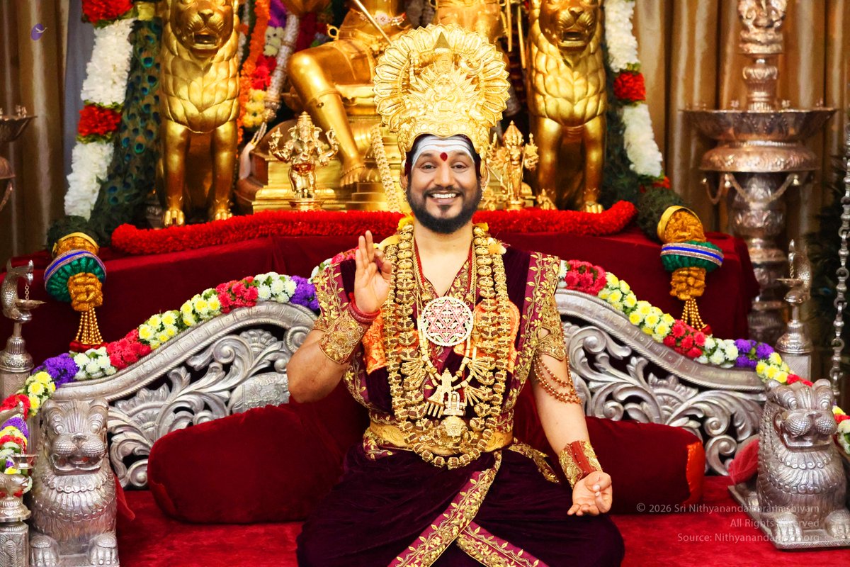 SriNithyananda's tweet photo. THE FOUR FUNDAMENTAL TRUTHS 🔱

“Jeeva, Ishwara, Jagat, Mukti — understand these four. Dharma, Artha, Kama, Moksha — experience these four.”
— THE SUPREME PONTIFF OF HINDUISM (SPH), BHAGAVAN SRI NITHYANANDA PARAMASHIVAM

In this Navaratri Satsang, THE SPH expounds the wisdom of the Shakta tradition and the path from spiritual knowledge to direct experience.

KAILASA’s NAVARATRI SPECIAL SATSANG SERIES
SHAKTAM | October 11–21, 2026
Daily at 10:30 AM ET | 8:00 PM IST

#Navaratri #ShaktaAgama #SanatanaHinduDharma #Nithyananda