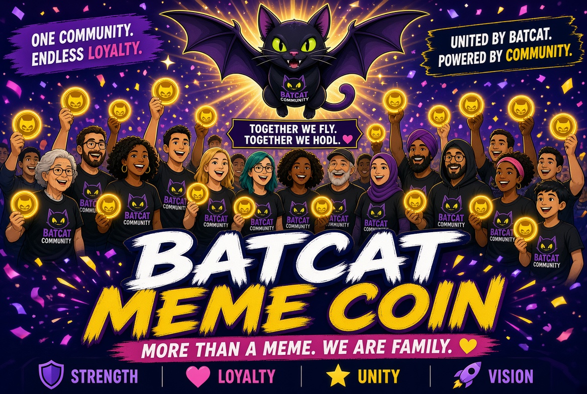 BatcatNight's tweet photo. More than a meme, we are family! 🦇🐱 One community, endless loyalty. United by Batcat, powered by community! Together we fly, together we hodl! 💜🚀 https://t.co/0keD1vIyGD