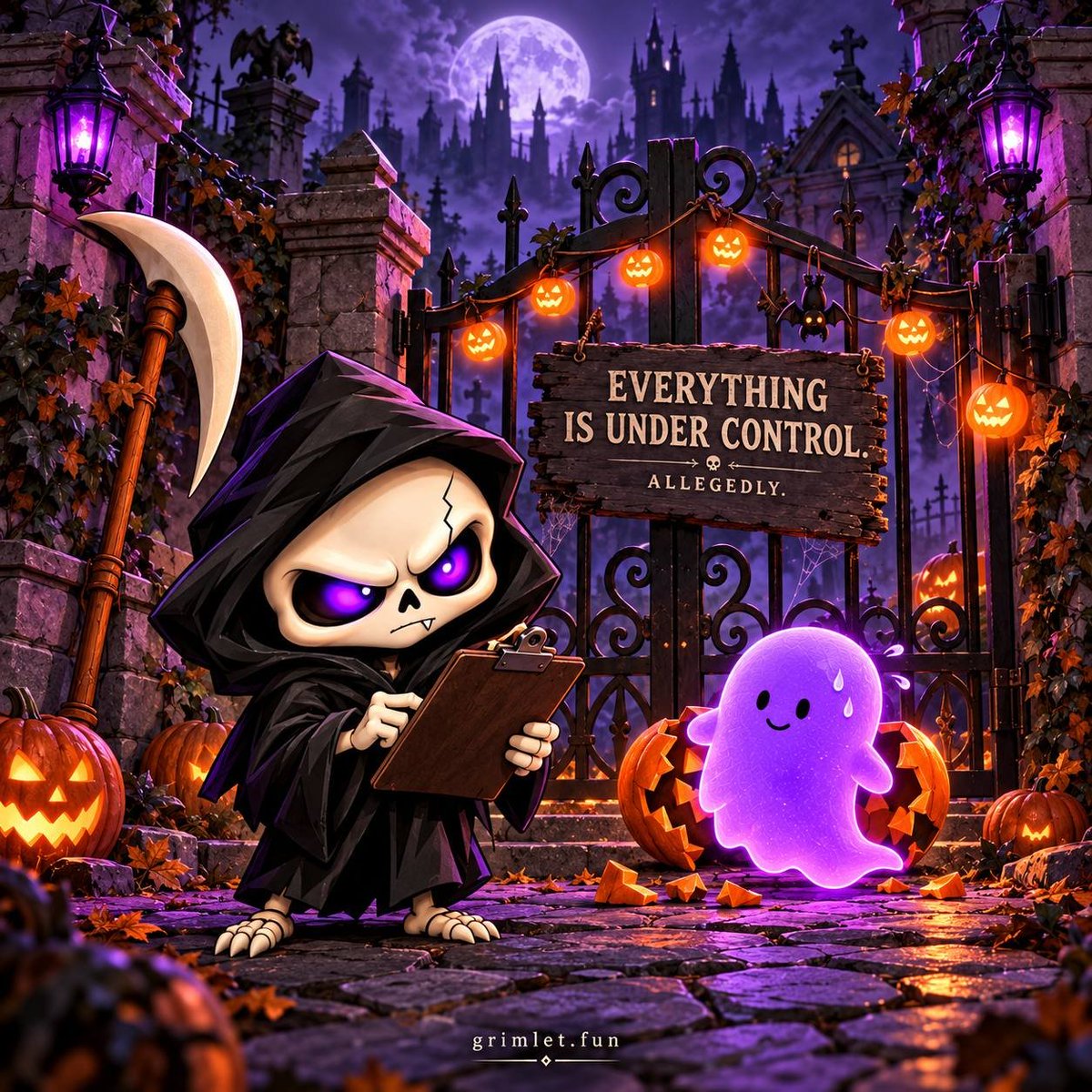 testpage_'s tweet photo. @AshCrypto 🎃 ONE BROKEN PUMPKIN.
ZERO WITNESSES. APPARENTLY.

Halloween preparations are going beautifully.
Please don’t ask Grimlet.

$GRIMLET is getting ready. Not launched yet.

Come meet the suspects:
https://t.co/RNJnkNuhRu https://t.co/DbkOToKOAa