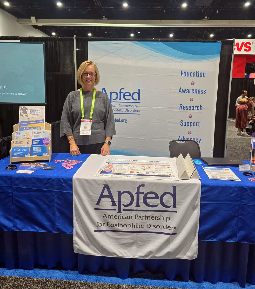 APFEDorg's tweet photo. At the American Academy of Pediatrics (AAP) conference in San Diego last week, APFED hosted a table in the exhibit hall to raise awareness of eosinophil-associated diseases and share educational resources with pediatric healthcare professionals. Thanks to everyone who stopped by! https://t.co/HLNUGQGT5X