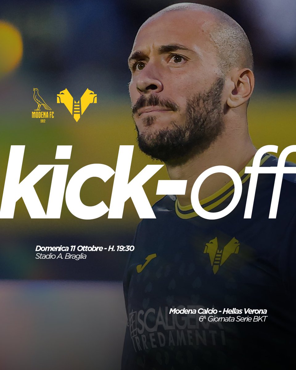 HellasVeronaFC's tweet photo. 1’ | SI COMINCIA 

Forza gialloblù 💪🟡🔵

#ModenaVerona 0-0 

#DaiVerona #SerieBKT https://t.co/65ZJjIIUpi