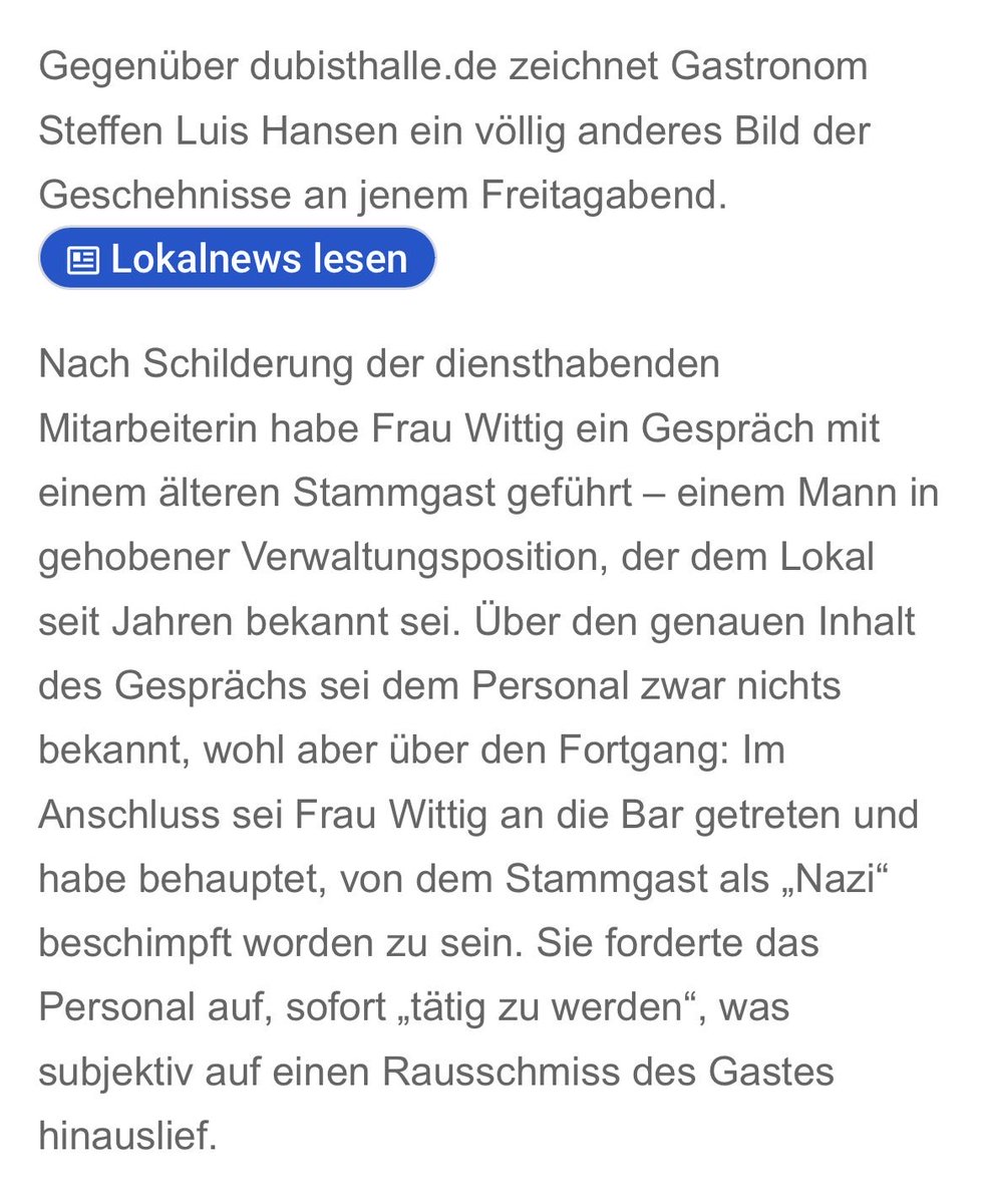 timolmn's tweet photo. Die BSW-Politikerin Wittig hat einen Streit mit einem stadtbekannten Café-Betreiber in Halle angefangen. Sie wollte einen Gast, der sie wohl kritisierte, rauswerfen lassen. 

Der Vorwurf: Sie soll ausfällig geworden &amp; heftig gelogen haben. Nicht mehr erwünscht.👇 https://t.co/iW6e7qxzya