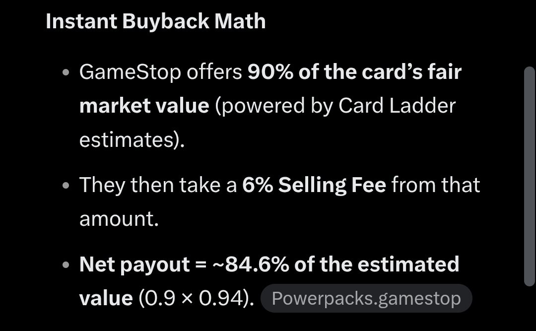 tonberry_2's tweet photo. CRAZY that @gamestop has pivoted into a 16% edge scam casino..

And its predatory as FUCK

They know that almost every card will be sold back instantly for 84%-90% of its value.. and that's where the edge is hidden

Sites like @TiltRips even have the balls to say they are 100% EV

Sure.. its 100% EV if I pay huge shipping charges for every $0.10 card pulled

This is by far the LOWEST IQ gambling out there