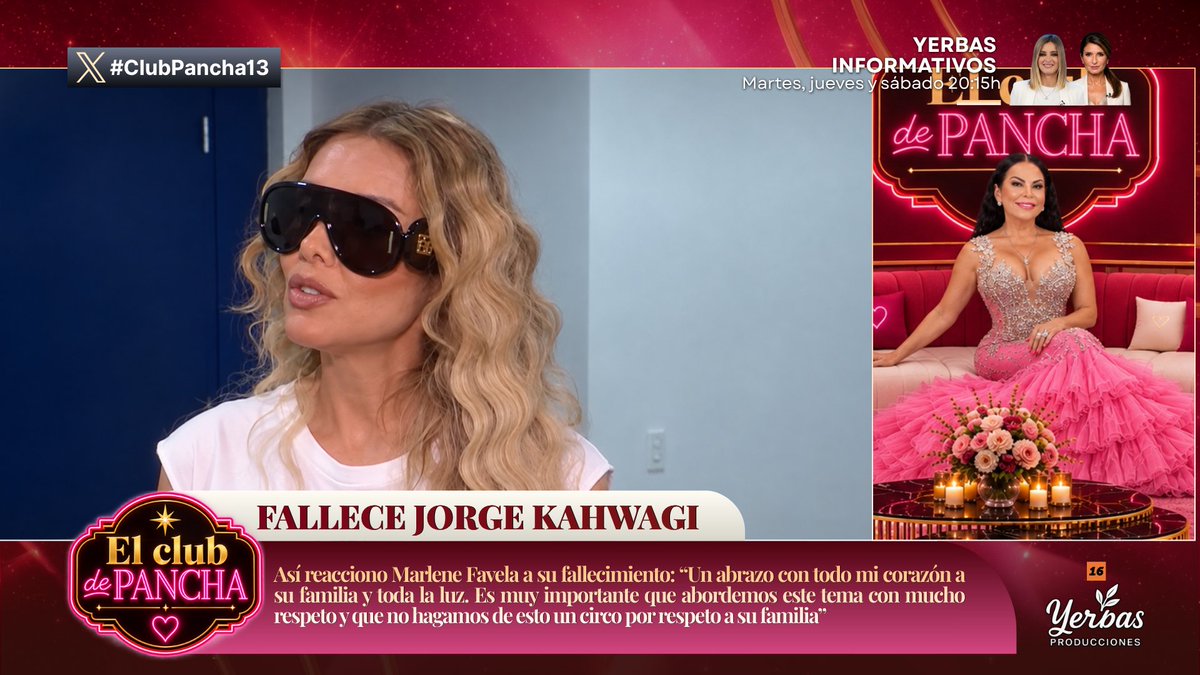 ElClubdePancha's tweet photo. 🖤 Fallece Jorge Kahwagi Macari

🗣️Así reacciono Marlene Favela a su fallecimiento: “Un abrazo con todo mi corazón a su familia y toda la luz. Es muy importante que abordemos este tema con mucho respeto y que no hagamos de esto un circo por respeto a su familia”

💋#ClubPancha13 https://t.co/pHeLW7P7cf