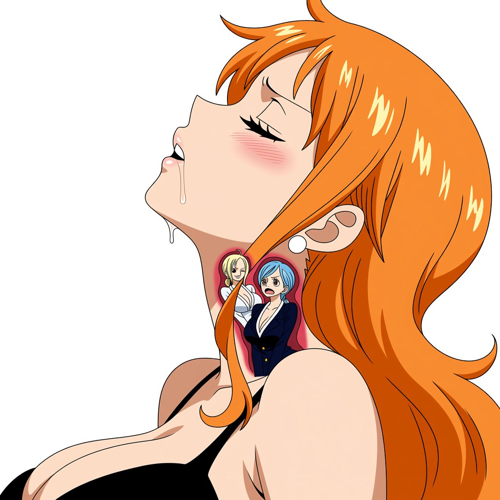 AIDarkDesire's tweet photo. I had to eat them, I couldn't resist. #nami #VOREAS10TH #vorefetish #giantess #NSFWAI https://t.co/XnsM4E9y6x