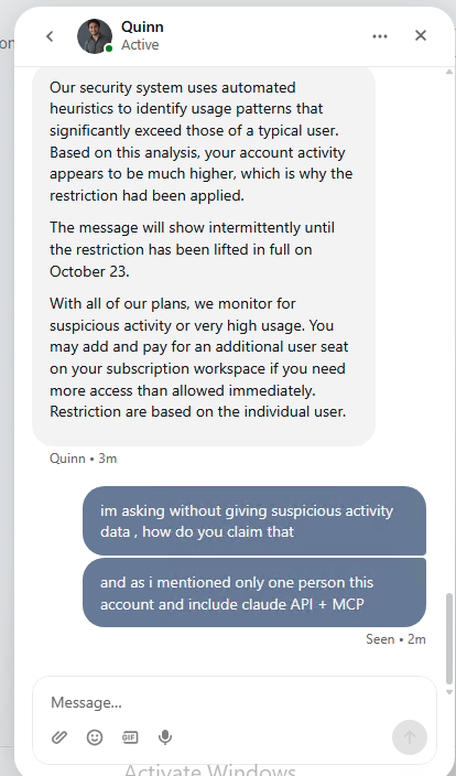 Christ_K_Samuel's tweet photo. @ahrefs Paying $249/mo for Ahrefs Standard, which lists “Unlimited credits per user.”

One user, one account, used with Claude via API + MCP. Locked: “Suspicious activity detected.”

Support: usage “too fast/high”, can’t lift it, no restore date, no activity data shown.

“Unlimited” has a hidden cap. what is the solution for this ? either you need to refund this or restore rather than restricted 2 weeks, i dont want to pay for nothing.