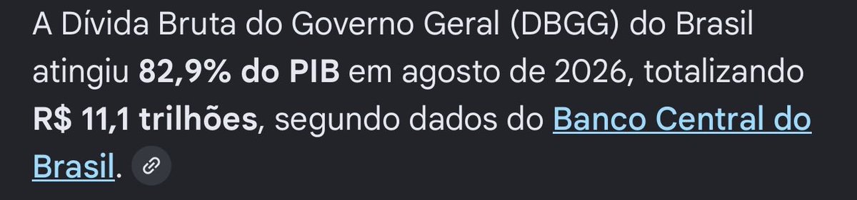 AlecAPROW's tweet photo. Dúvida pública NÃO É UM PROBLEMA. Estado não é empresa, ESTADO TEM QUE TER DÍVIDA https://t.co/HvI1GQ6R9f