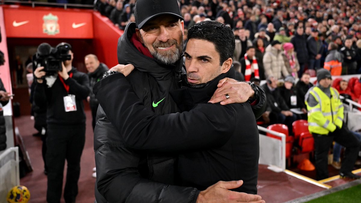ltarsenal's tweet photo. In a parallel universe, Klopp leaves Liverpool with five Premier League titles and Arteta has already won three with Arsenal.

Two of the finest managers of the last decade, representing clubs steeped in history, tradition and class. https://t.co/wOANYaOx3f