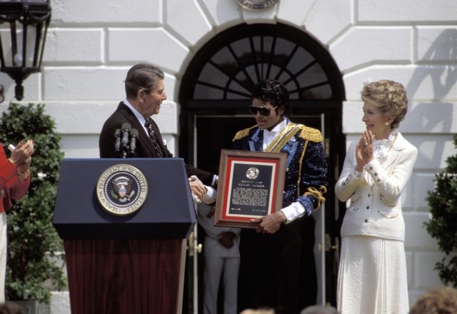 mj_fanacc's tweet photo. May 14, 1984 - Michael Jackson is honored at a White House ceremony on the South Lawn for his involvement in the campaign against teenage drunk driving.

Michael contributed proceeds from one of his best-selling records to the campaign and used his popularity to encourage young people to stay away from drugs and alcohol.

In his diary that day, President Ronald Reagan described Michael as “the sensation of the pop music world” and added: “I was surprised at how shy he is.” ❤️

Source: Ronald Reagan, White House Diaries, May 14, 1984.