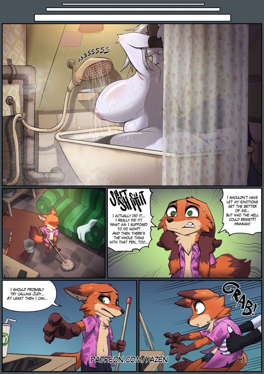 yazenart's tweet photo. REDACTED Page - 41 

Bro didn’t even get to finish cleaning.

❤️Likes &amp; 🔃Retweets are greatly appreciated! 
Thank you so much!   
#Nickxloona #Loona #comic #furryㅤ https://t.co/BJxmLQdzmU
