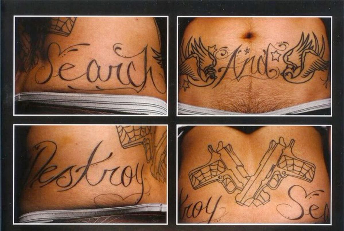 meowing_deer's tweet photo. okay i feel bad for slandering frank's tattoos so here's my four favorite ones of his in no particular order: 360 tramp stamp, hopeless romantic, crown of thorns, and diet coke ❤️😇 https://t.co/faY3q5ORQ5