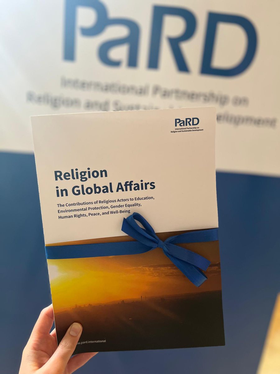 PaRDSecretariat's tweet photo. “Religion in Global Affairs”: #PaRD launched its new brochure at the General Assembly of Members in Bangkok. Read how religious actors contribute to health, climate, gender equality, peace, and education: https://t.co/7R7eqHqt68 https://t.co/QYQhbgukBw