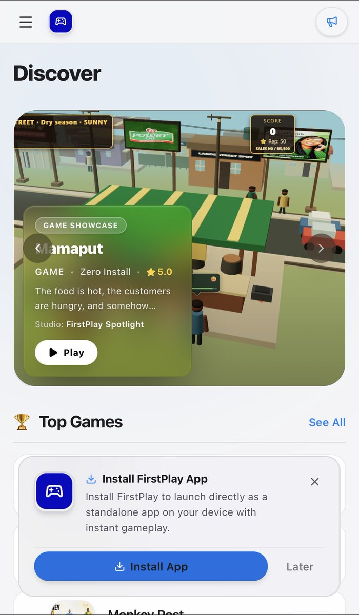 wisdomDev67's tweet photo. Mamaput built by @damian_codes has now been added to FirstPlay https://t.co/qc4SjGhdVe https://t.co/nlseA9T6hs