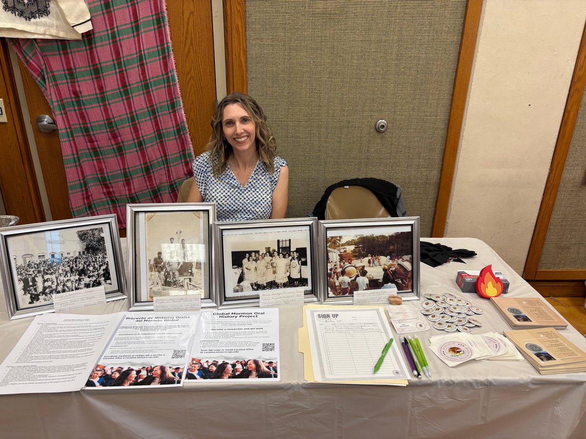 MuseoMorMexHist's tweet photo. Thank you to the East Los Angeles Stake Cultural Center for hosting us last night! Pictured here is Dr. Klein at our informational booth. #globalmormonhistory #ldschurch #mormonmexicans #montereypark #eastlosangelesstake #MormonStudies #museumofmexicanmormonhistory #MMMH https://t.co/19VL2HPvkd