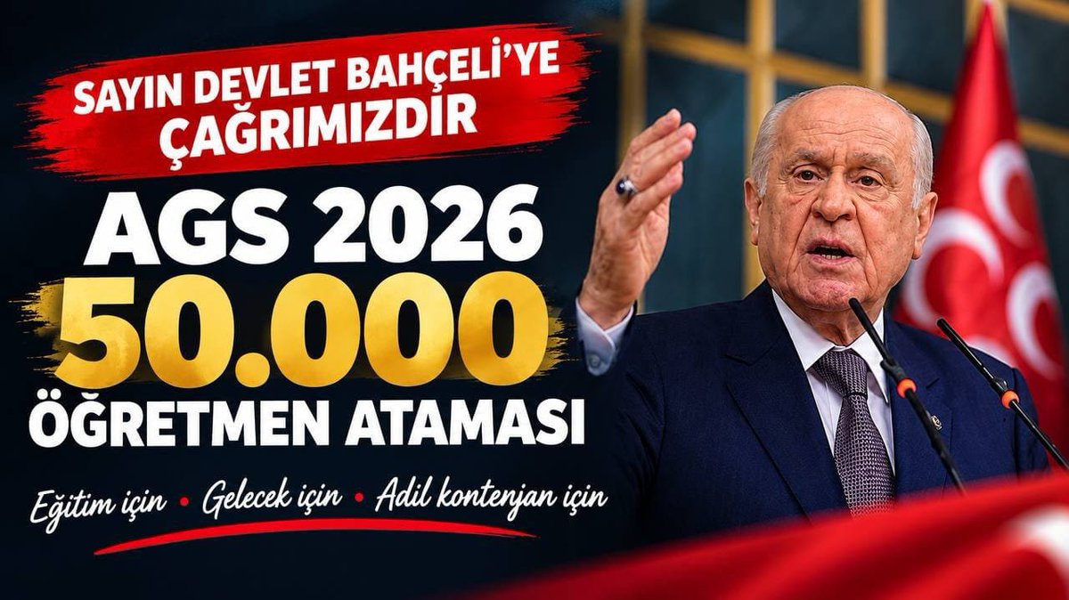 Ags2026_50bin's tweet photo. Tasarruf ve tedbir planlarında öğretmen haklarının gözetilmesinde Sn. DEVLET BEY sizin sözünüz kıymetlidir. BÜTÇEDEN 50 BİN alımlı 2026 AGS ile adil branş dağılımlı 50 bin kontenjan bekliyoruz. #TürkmenbeyiAgs50Bin https://t.co/fXQnSKU9SM