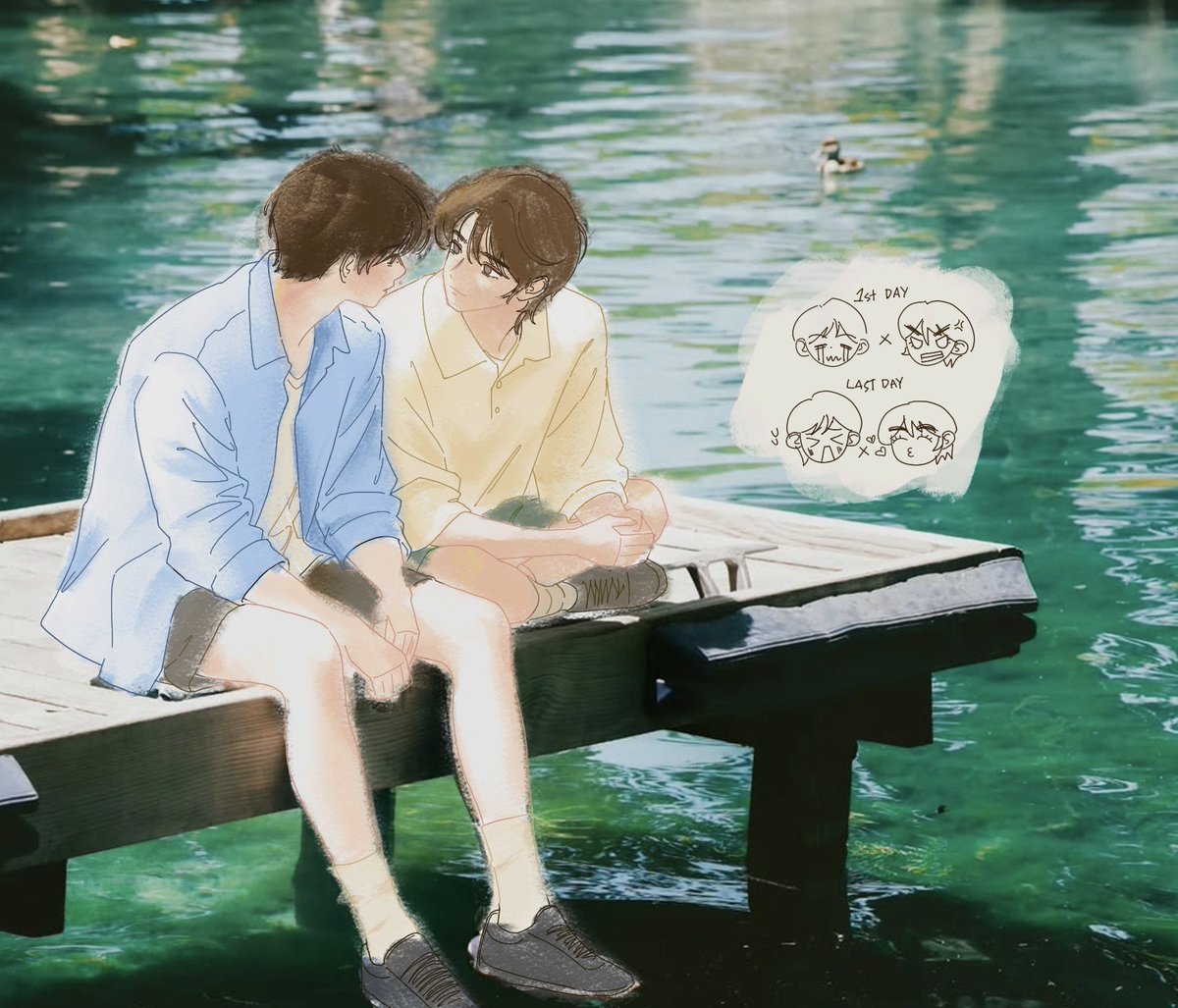 springaches's tweet photo. okay one last tstc tweet i swear but anyways happy 1 year anniversary to my beloved thousand sins to commit~ 🎉 made a quick art to celebrate because i feel deeply connected to them and i’ve put so much time and effort and love into creating this story 🥹 camp will end soon… T_T https://t.co/ra6nAvya3i