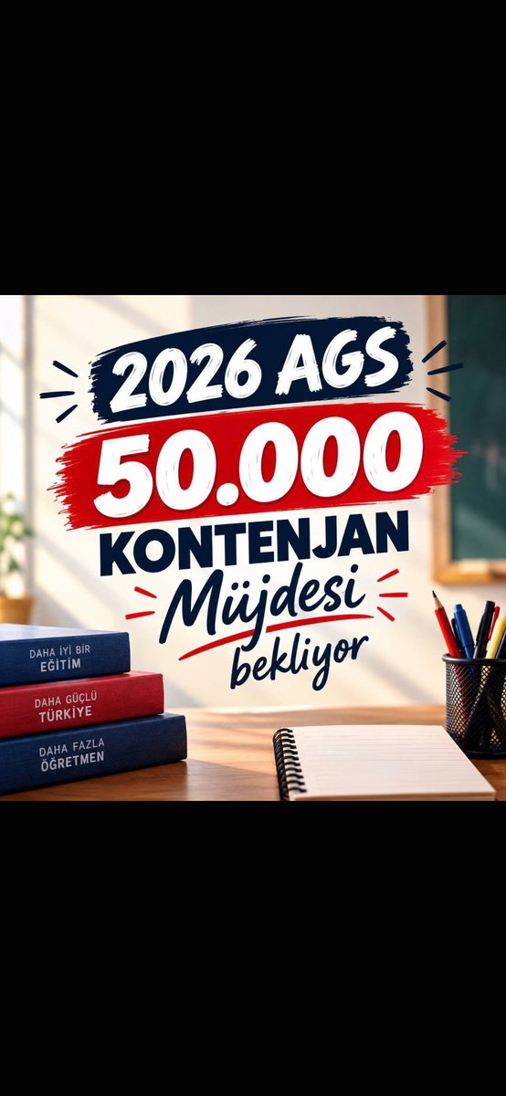 Servetaydemirr's tweet photo. Mağduriyetlerin son bulmasında inanıyoruz siz yaparsınız Sn. DEVLET BEY. 50 BİN KONTENJAN ile 2026 AGS için adil branş dağılımlı 50 bin öğretmen ataması. @dbdevletbahceli @PrfDrFilizKilic @benguturktv @TurkgunGazetesi #TürkmenbeyiAgs50Bin https://t.co/7CZCCoFCEM