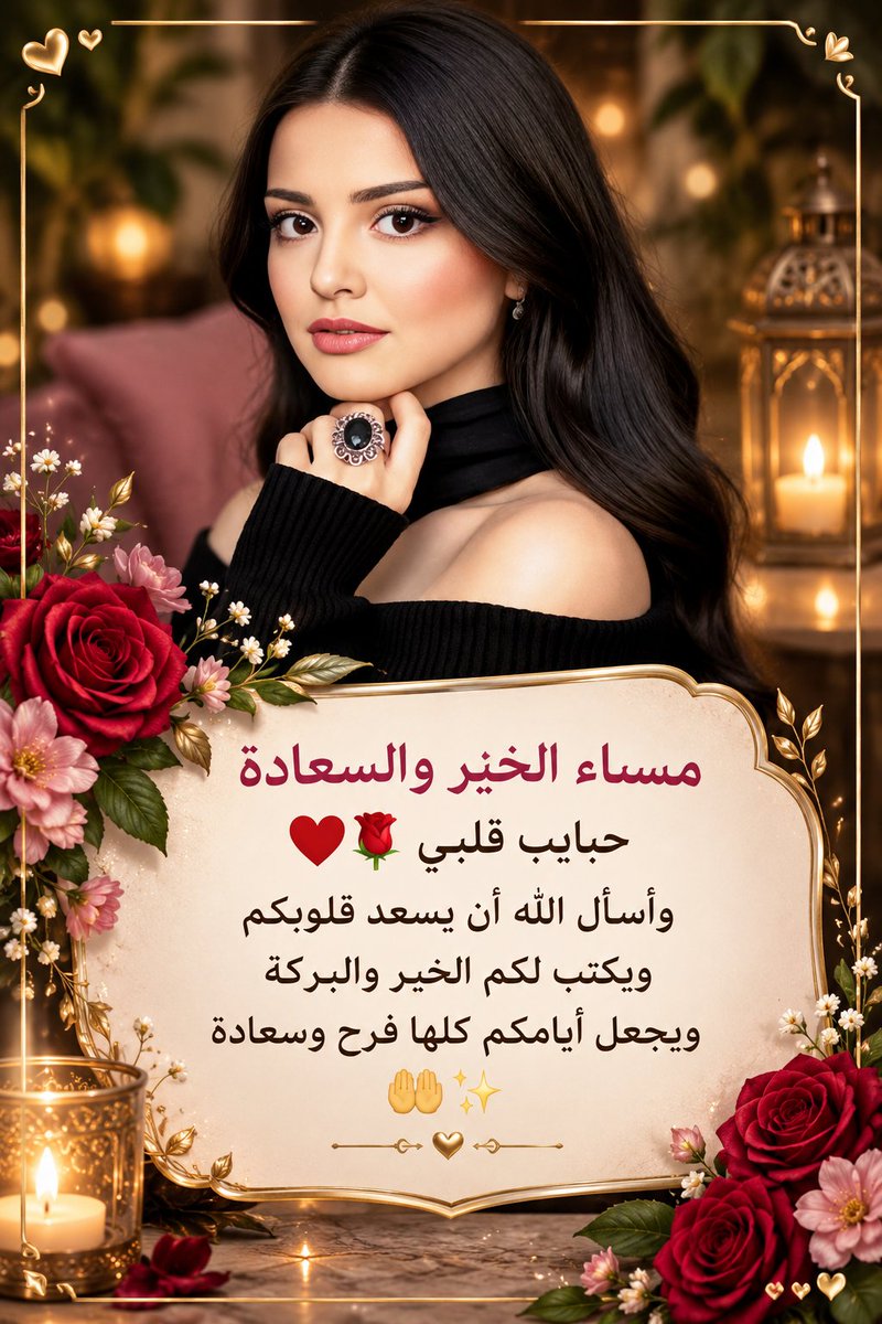 ReemAl77394's tweet photo. مساء الخير والسعادة حبايب قلبي ❤🌹 وأسأل الله أن يسعد قلوبكم ويكتب لكم الخير والبركة ويجعل أيامكم كلها فرح وسعادة 🤲✨ https://t.co/hiBJncfKxE