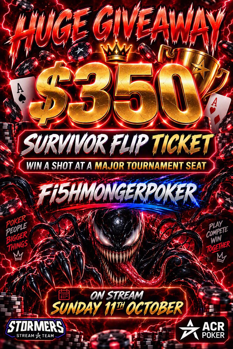 FI5HMONGERPOKER's tweet photo. For your chance to win retweet this post and Tag 3 people. Leave your ACR screen name and follow the stream https://t.co/F2z38BLGRn https://t.co/1gDAE0smFp