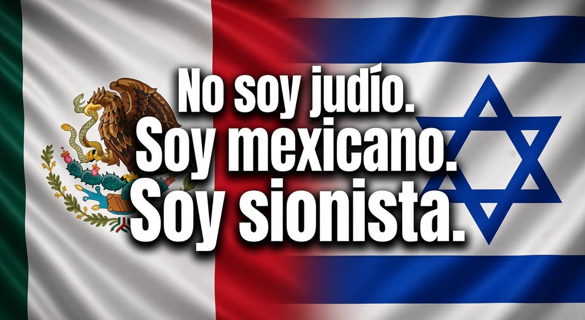 EliAbner17464's tweet photo. No soy judío. 
Soy mexicano.🇲🇽
Soy sionista. 🇮🇱
Apoyo el derecho del pueblo judío a existir y defender su tierra ancestral. ¡¡Am Israel Jai y viva Mexico!! 🫶🏼 🇮🇱 🇲🇽 https://t.co/zFb7ofyhbW