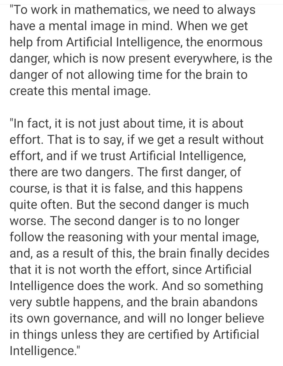 star_stufff's tweet photo. Alain Connes' take on AI for mathematics. https://t.co/WJglmjiBGF