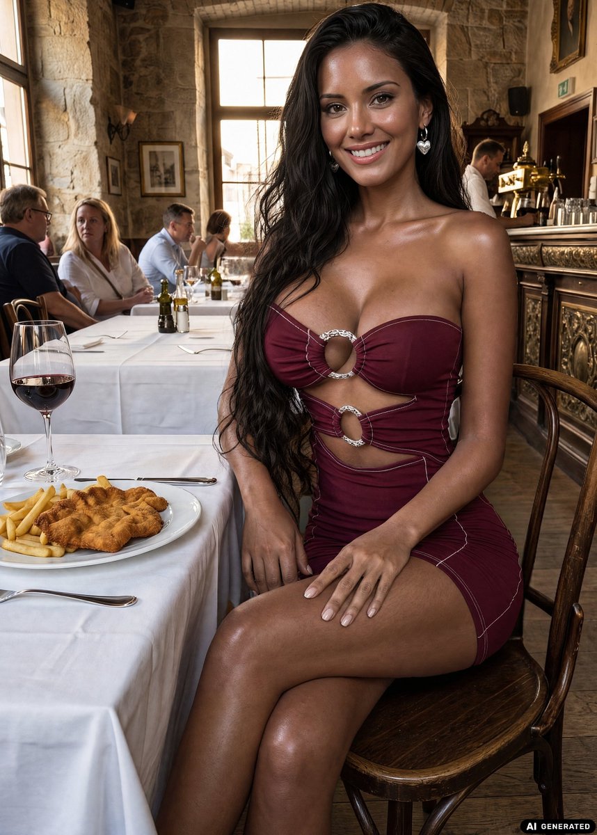 ellainfinity1's tweet photo. Fries, wine and a little burgundy temptation 🍷 Rate my dress
from 1 to 10, I'm waiting ❤️
#FoodieFlirt #DressCheck" https://t.co/qB8byuhxr9