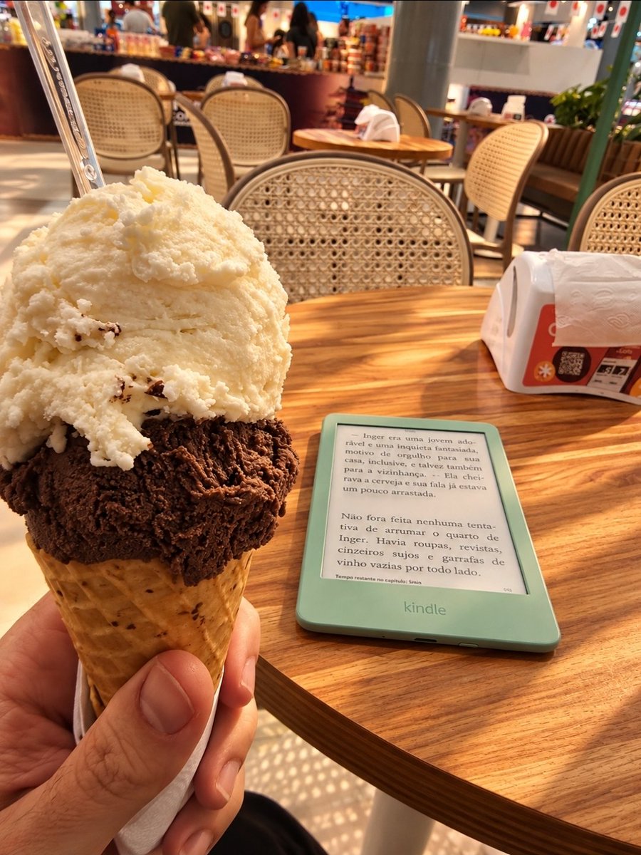 EnredoPixel's tweet photo. O domingo pediu um gelato acompanhado de livros. No momento, estou relendo "O Morcego", de Jo Nesbø.
#Literatura #Livros #Lendo #Kindle #JoNesbo https://t.co/U5JcdPKyXT