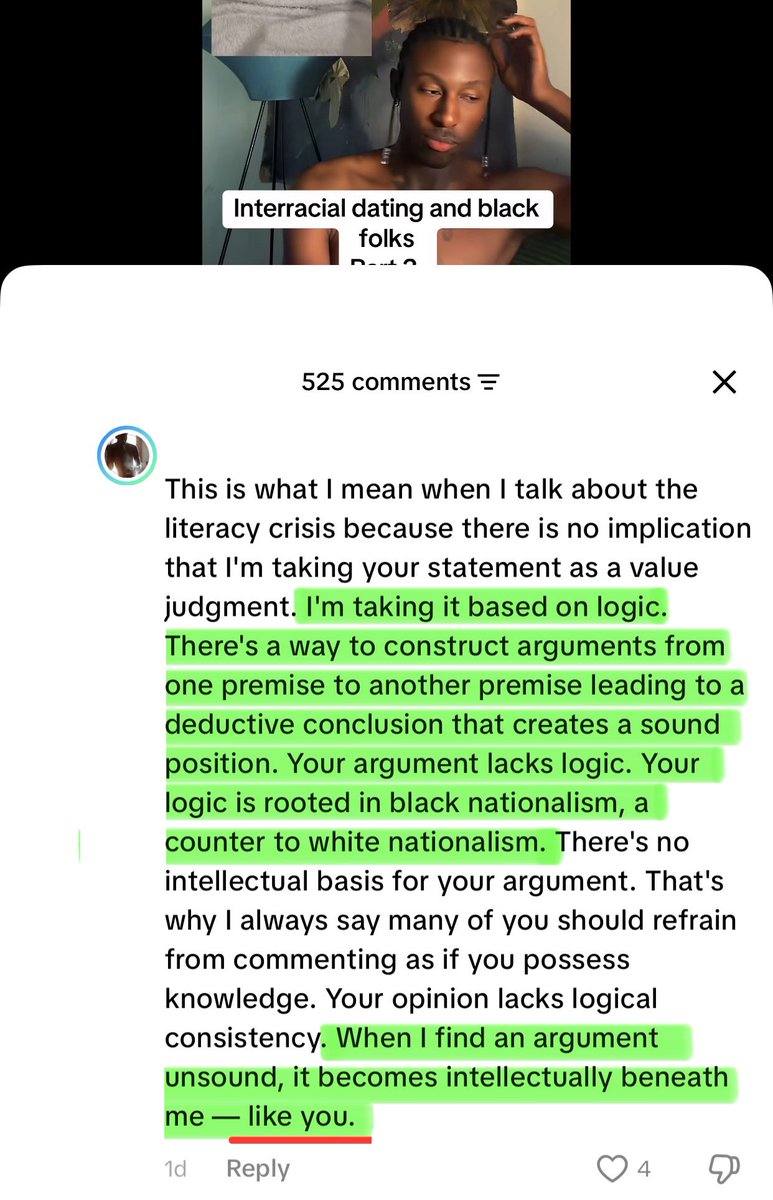 pro_intellect_'s tweet photo. Academic interracialists routinely requiring data/vibes depending on (who’s) critiquing interracial unions will never not send me🫠🤣.

Particularly bc they cant respond to white desire honestly/logically. They always grant themselves feelings/vibes as justification. https://t.co/ErDKuC7kwa
