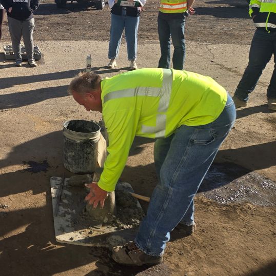 SouthDakotaDOT's tweet photo. On Oct. 7, 2026, Mark Fox, Watertown Survey Crew Chief, and Jeff Brink, Watertown Area Engineering Supervisor, represented the South Dakota Department of Transportation (SDDOT) at the AGC Construction Camp held at Lake Area Technical College in Watertown.

#SDDOT #AGC https://t.co/ztstWMRSKU