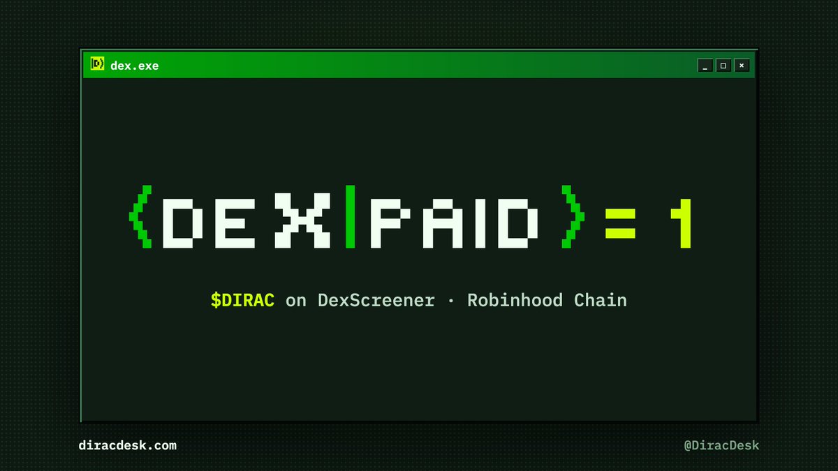 DiracDesk's tweet photo. Dex is paid. $DIRAC on DexScreener https://t.co/VeDZVOlKNA